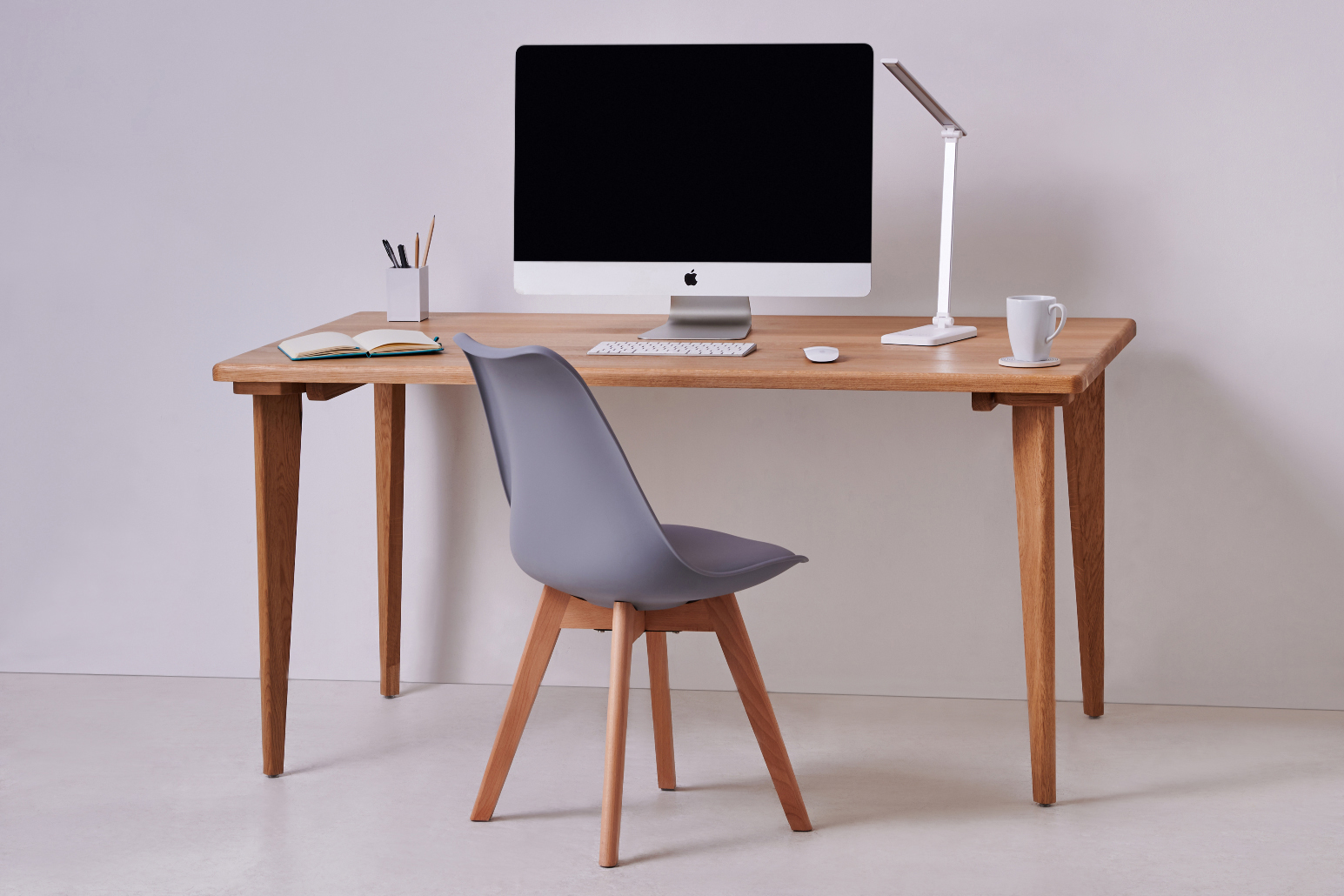 ATO Dining Table/Desk - rounded edge solid oak top