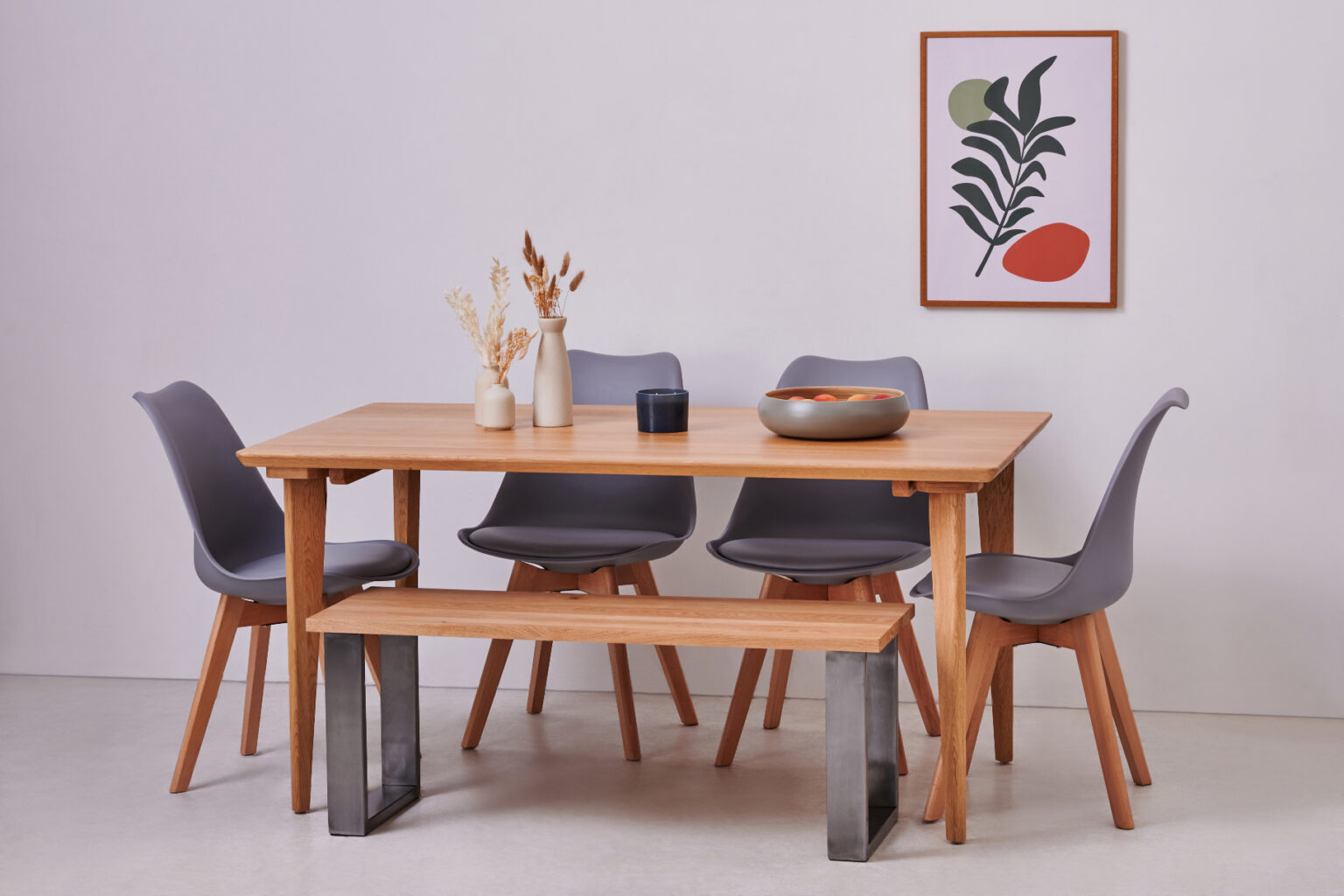 ATO Dining Table/Desk - bevelled edge solid oak table top