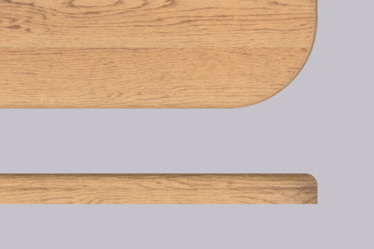 Top and side view - rounded edge