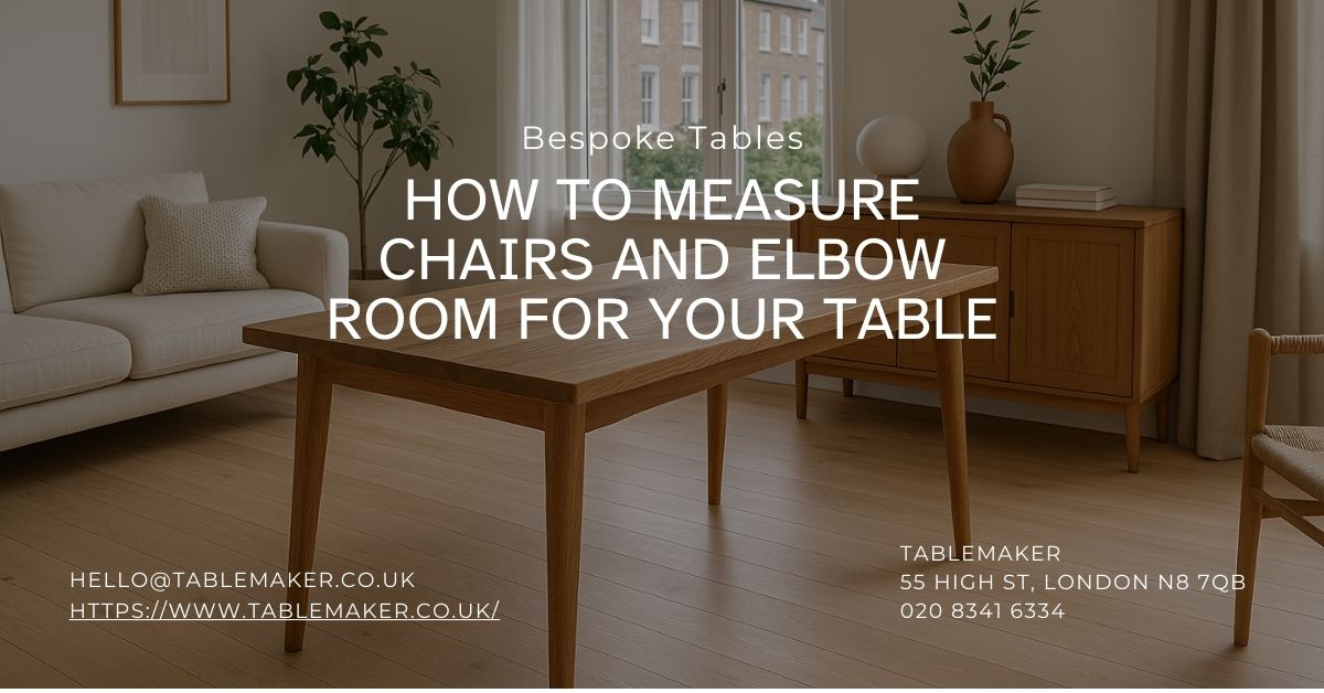 How to Measure Chairs and Elbow Room for Your Table - Tablemaker