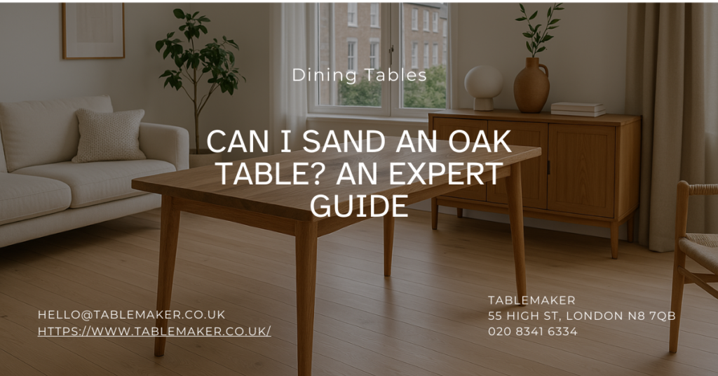 Oak table sanding