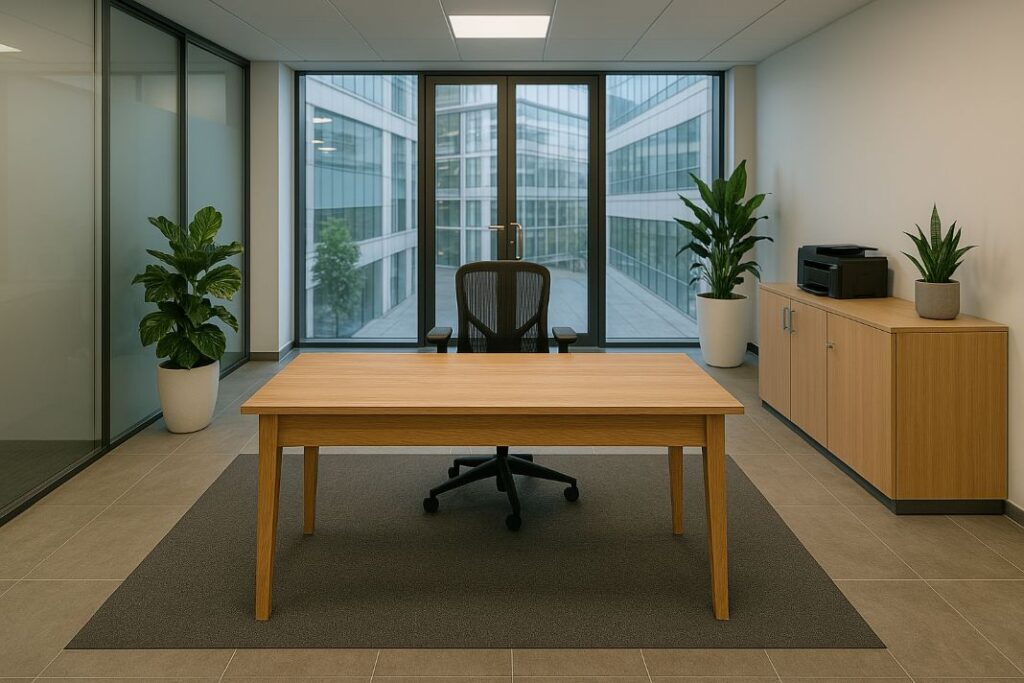 customised oak office table - tablemaker