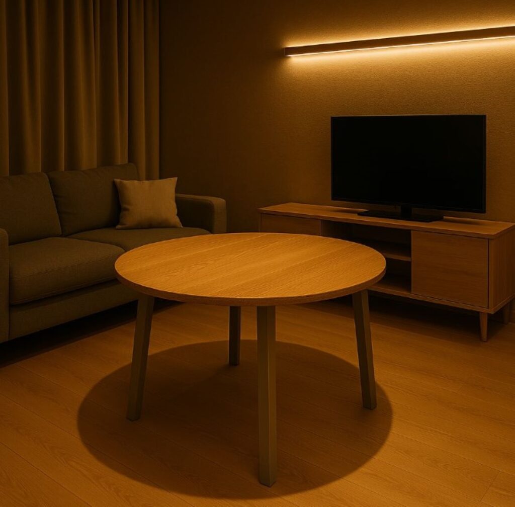 Table in studio apartment