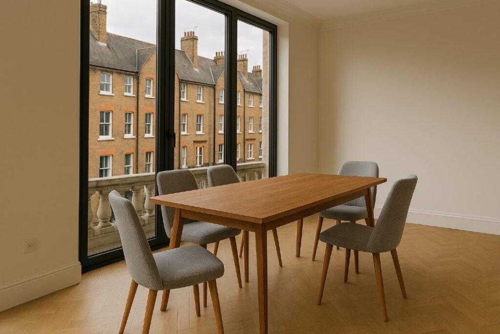 Oak table in London home