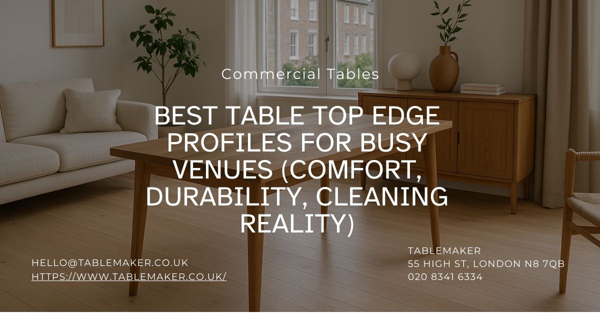 Best Table Top Edge Profiles for Busy Venues (Comfort, Durability, Cleaning Reality)-Tablemaker