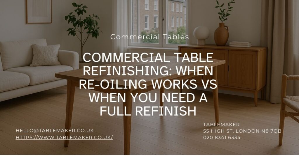 Commercial Table Refinishing When Re-Oiling Works vs When You Need a Full Refinish-Tablemaker