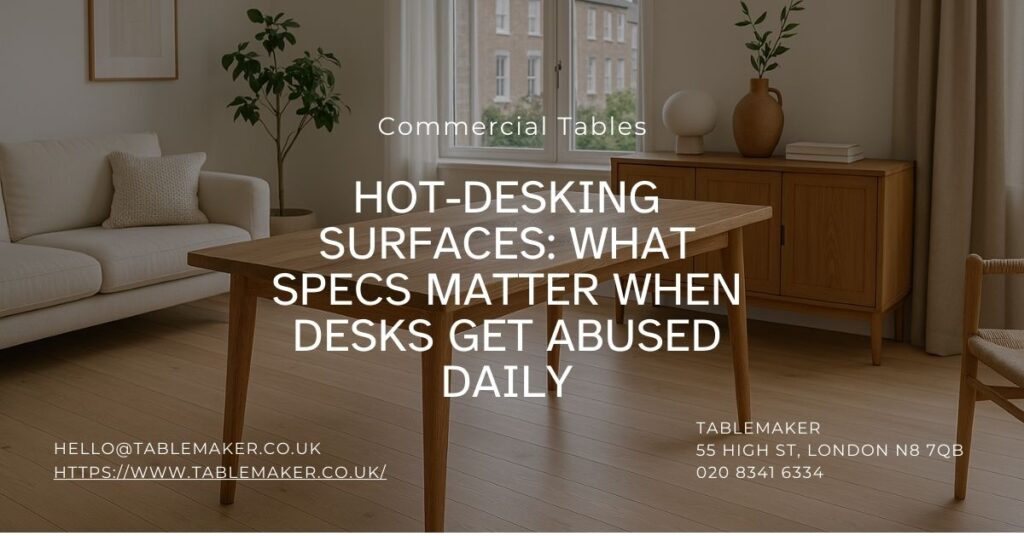 Hot-Desking Surfaces What Specs Matter When Desks Get Abused Daily-Tablemaker