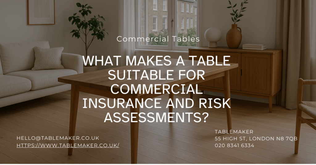 What Makes a Table Suitable for Commercial Insurance and Risk Assessments Tablemaker
