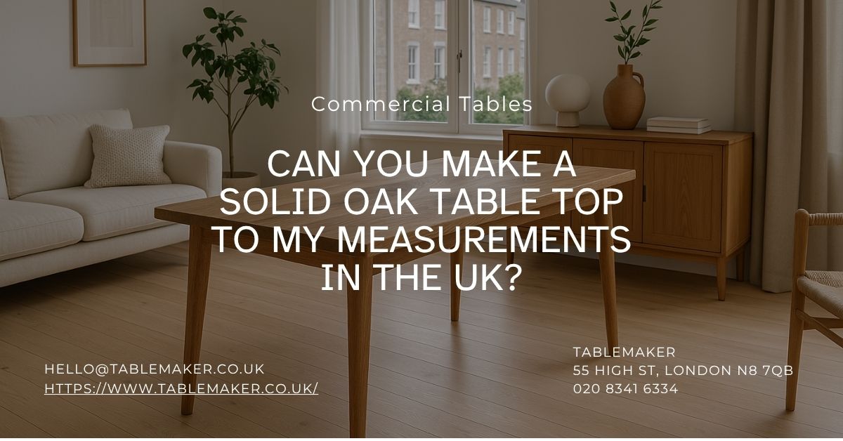 Can You Make a Solid Oak Table Top to My Measurements in the UK-Tablemaker