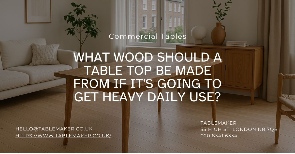 What wood should a table top be made from if it's going to get heavy daily use-Tablemaker
