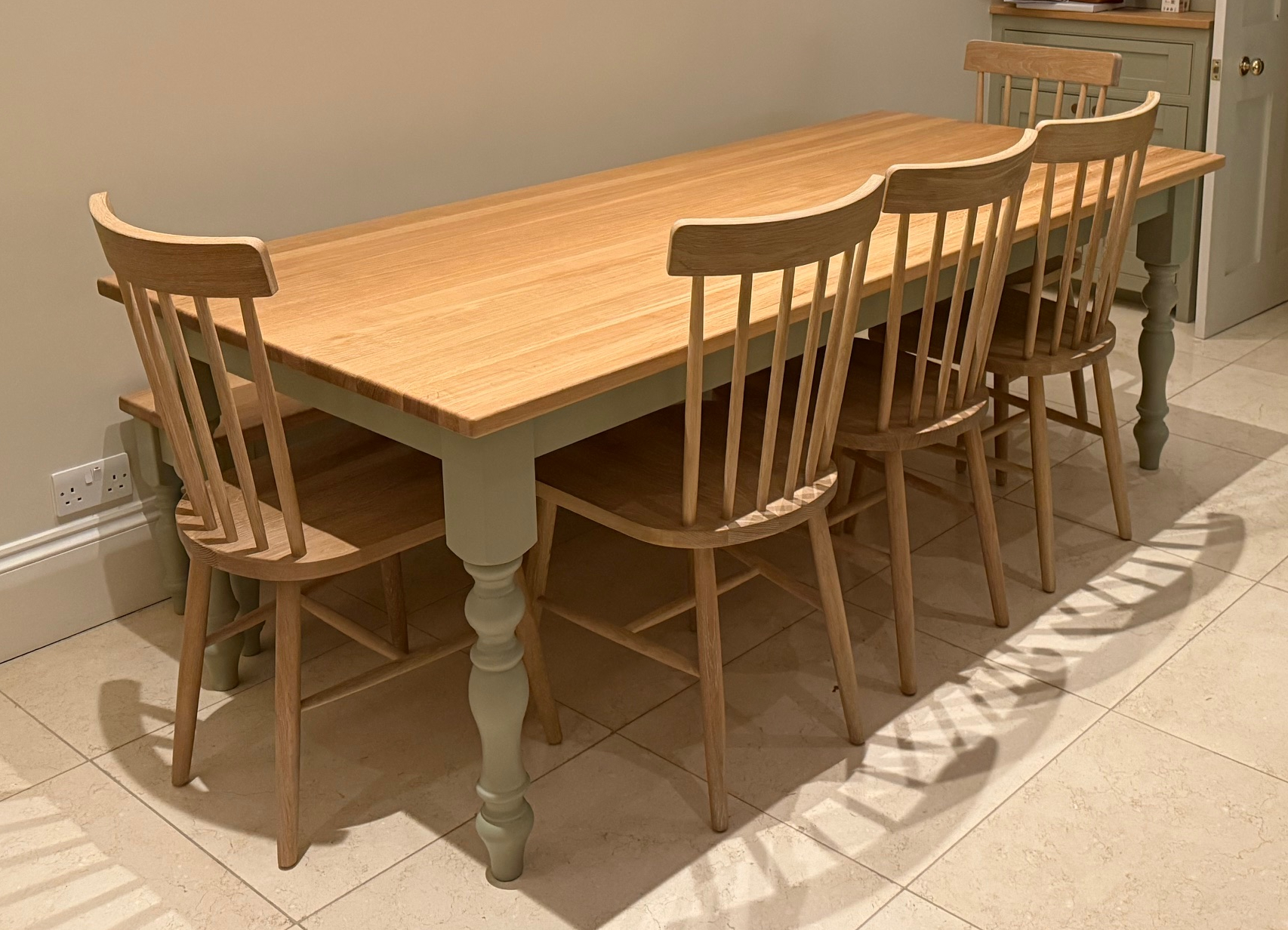 custom project - farmhouse table with painted legs