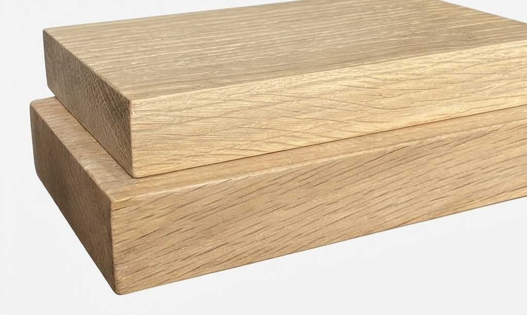 Solid oak table top thickness and construction options